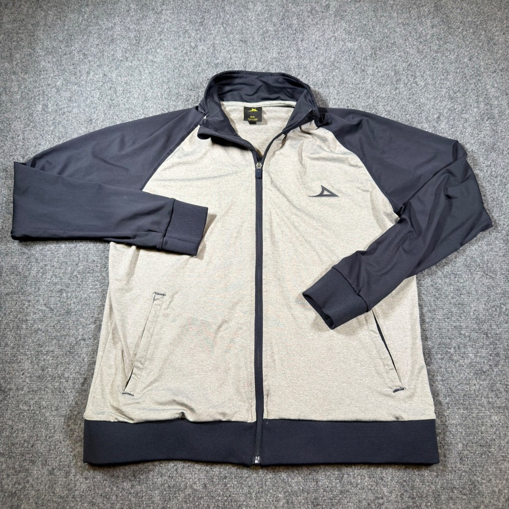 Pirma Full Zip Soccer Training Jacket Mens Large Gray Navy Activewear